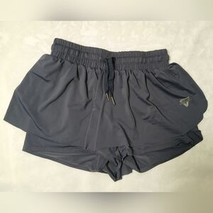SUMMER FASHION Athletic Shorts Women Size Small Gray Layered Flowy Draw String